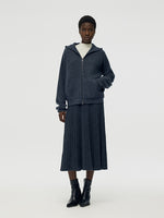 100% Brushed Wool Zip-Up Unisex Hoodie GOELIA