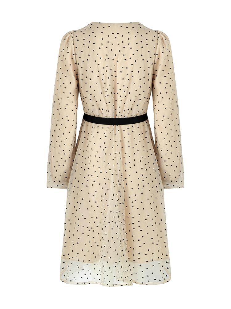 V-neck Mesh Patchwork Dress GOELIA