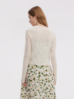 Wavy Trim Tie Front Women Cardigan GOELIA