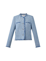 Tweed Fringe Trim Women Jacket GOELIA