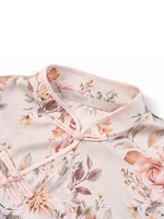 [Preview] 19MM Mulberry Silk Floral Print Women Qipao Midi Dress GOELIA