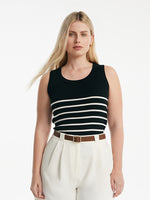 Acetate Cotton Knitted Striped Tank Top GOELIA