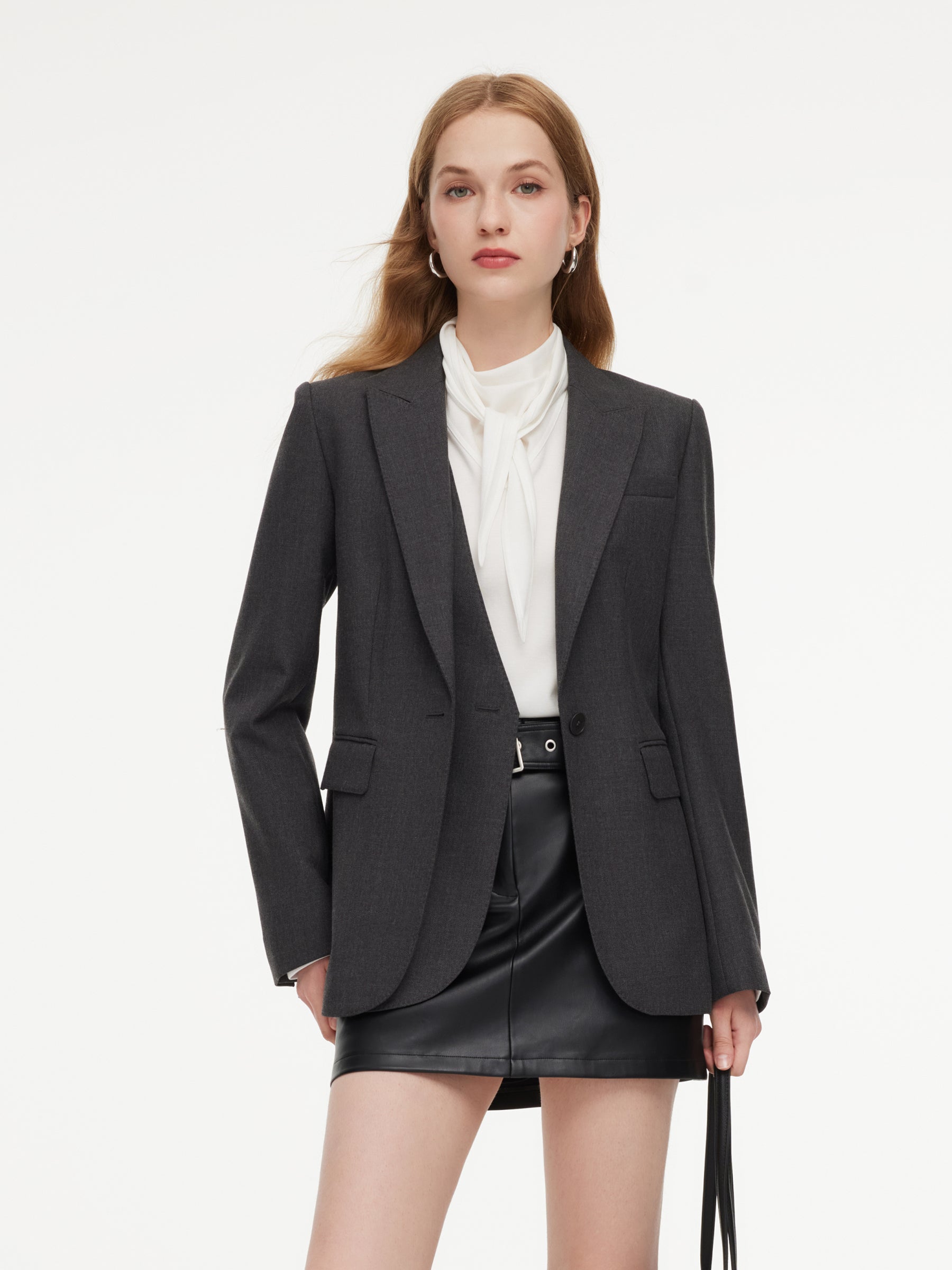 Mock-Layered Slim Fit Women Tailored Blazer GOELIA