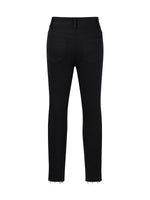 [Preview] Fade-Resistant Fleece-Lined Raw Hem Women Skinny Jeans GOELIA
