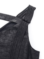 12MM Gambiered Canton Gauze Women V-Neck Sleeveless Maxi Dress GOELIA