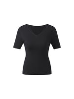Tencel-Silk Blend Cut-out Neck Women Knitted Top GOELIA