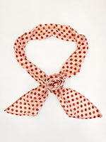 Polka Dots Scarf With Floral Clip GOELIA
