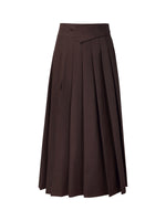 A-Line Side Slit Women Pleated Skirt GOELIA