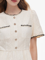 Jacquard Round Neck Women Mini Dress GOELIA