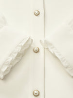 Bow Tie Ruffle Collar Women Shirt GOELIA