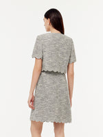 Faux Two-Piece Scallop Hem Women Mini Dress GOELIA