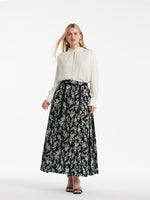 Camellia Jacquard Pleated Women Mamianqun With Bottomed Skirt GOELIA