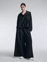 18MM Gambiered Canton Gauze Women Straight Leg Pants GOELIA