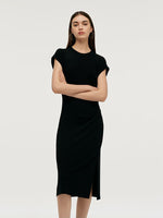 Acetate Side Slit Women Midi Dress GOELIA