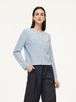 Round Neck Single-Breasted Women Cardigan GOELIA