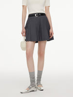 [Preview] A-Line Pleated Women Skirt With Belt GOELIA