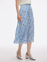 19MM Mulberry Silk Floral Print Skirt GOELIA