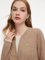 100% Wool Color Block Women Mock Layered Knit Top GOELIA
