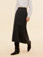 100% Washable Wool Back Slit Women Mermaid Skirt GOELIA