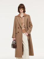 Lyocell Wool Blend Stripe Reversible Zip-Up Women Cardigan GOELIA