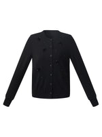 Worsted Wool Blend Beaded Sequins Women Cardigan GOELIA