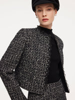 Wool Blend Tweed Cropped Jacket And Skirt Two-Piece Set GOELIA