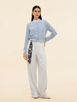Cotton Openwork Women Round Neck Cardigan GOELIA