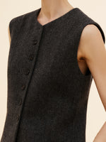 100% Washable Wool Women Button Down Vest GOELIA
