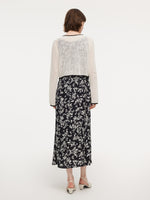 Contrast Trim Openwork Cardigan And Floral Print Sleeveless Dress Two-Piece Set GOELIA
