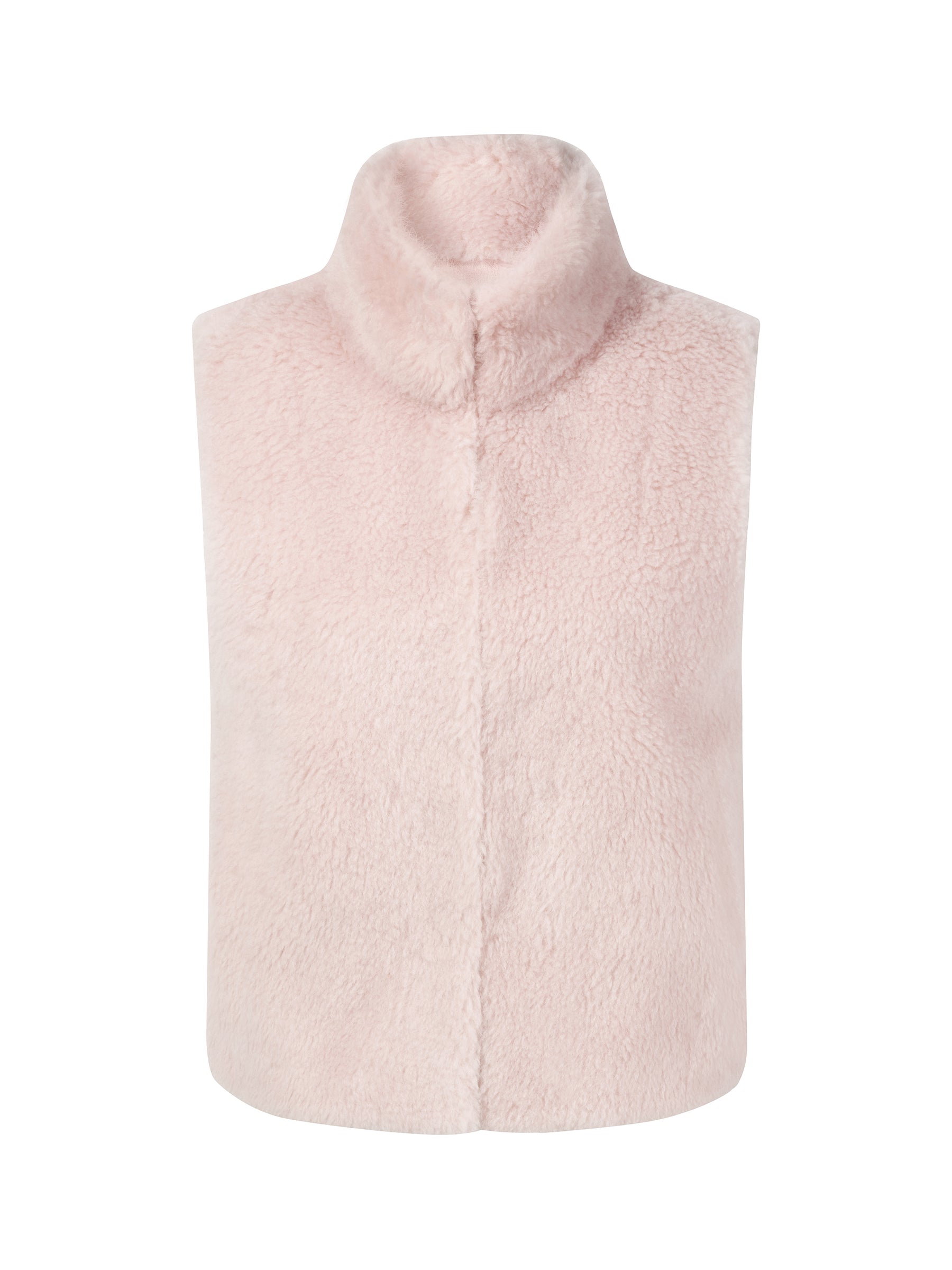 [Preview] 100% Shearling Wool Stand Collar Women Vest GOELIA