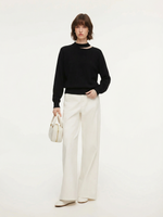 100% Wool Cut Out Women Sweater GOELIA