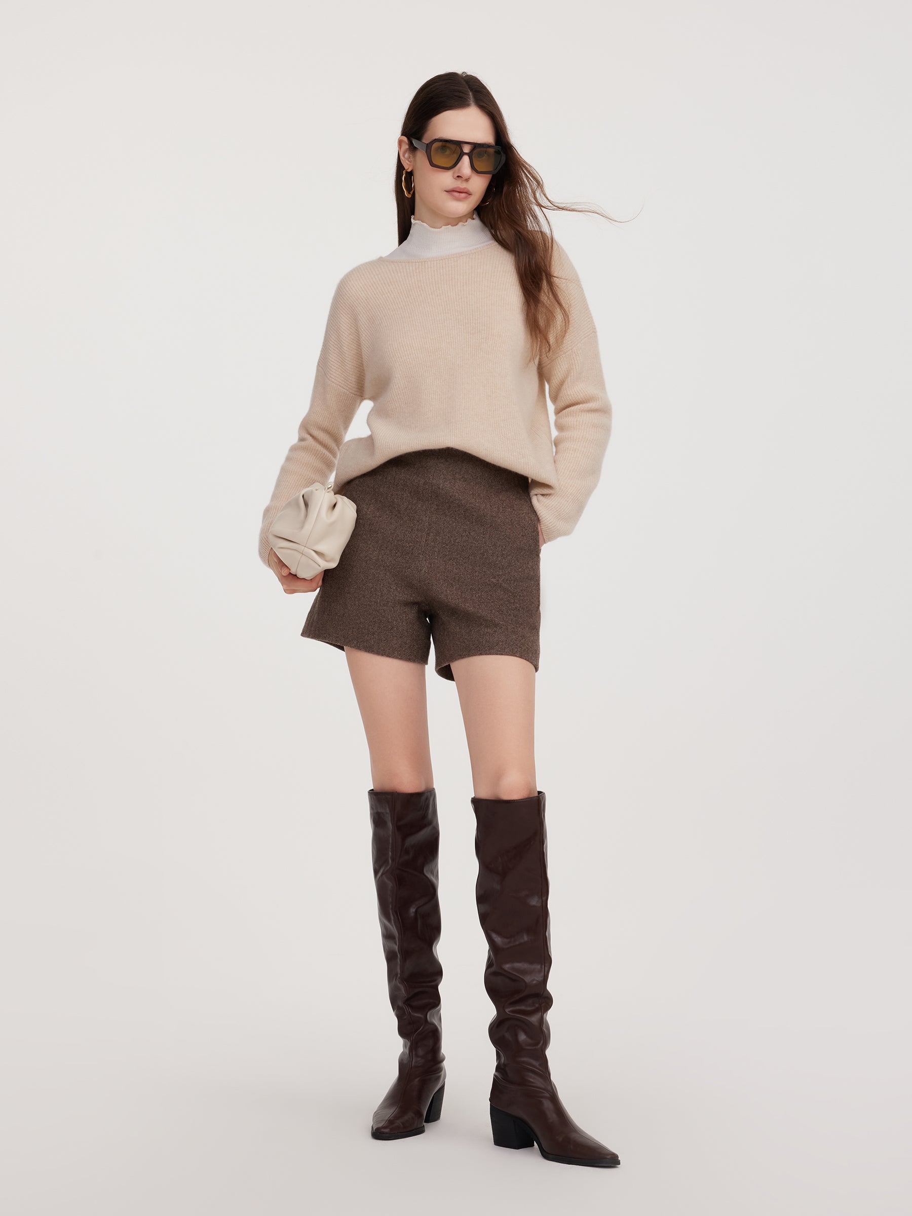 100% Washable Wool Women Shorts GOELIA