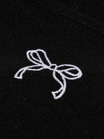 [Preview] Lyocell Blend Bowknot Embroidered Women Square Neck Knit Top GOELIA