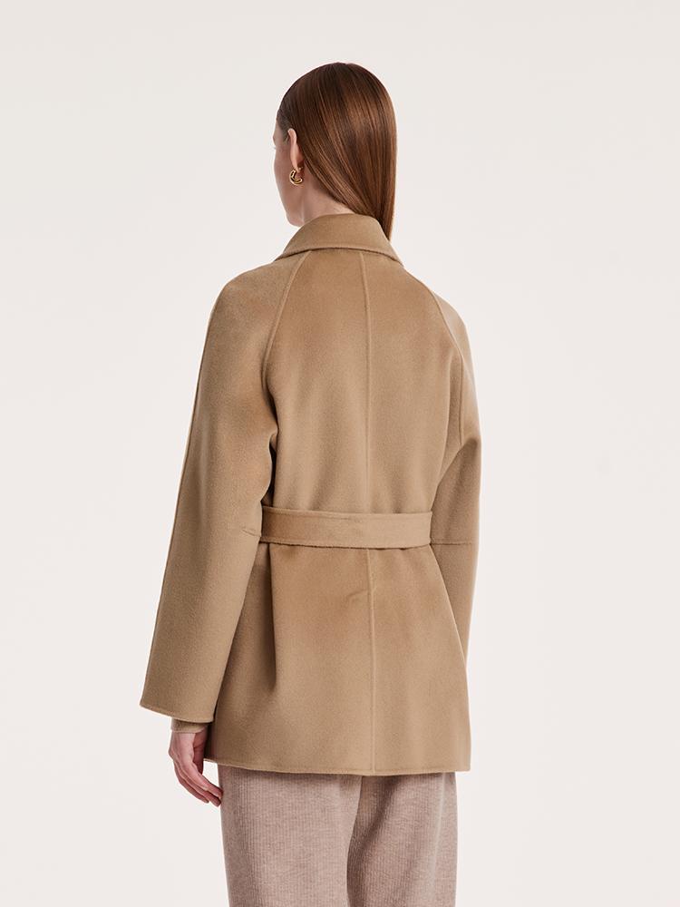 Mulberry Silk Wool Double-Faced Coat GOELIA