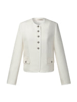 [Preview] Wool Blend Tweed H-Line Women Cropped Jacket GOELIA