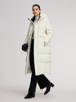 Thermal Tech Back Hooded Unisex Long Goose Down Coat GOELIA