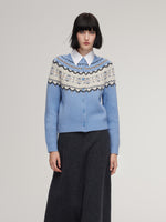 Wool Blend Fair Isle Women Cardigan GOELIA