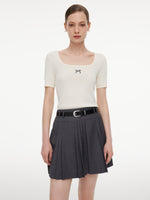 [Preview] A-Line Pleated Women Skirt With Belt GOELIA