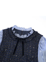 Tweed Faux Two-Piece Women Mini Dress GOELIA