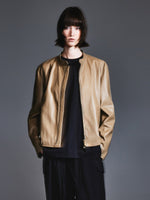 PU Leather H-Line Zip-Up Unisex Jacket GOELIA