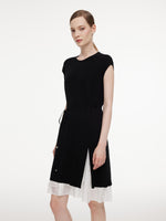 Tencel Blend Knit Two-Piece Dress Set With Slip Inner & Belt GOELIA