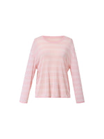 Lyocell Mulberry Silk Blend Stripe Women Knit Top GOELIA