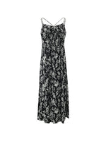 Camellia Print Spaghetti Strap Women Midi Dress GOELIA