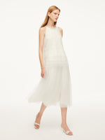Lace Embroidered Sequins Halter Top And Mesh Skirt Two-Piece Set GOELIA