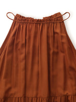 Tencel Acetate Blend Women Halter Maxi Dress GOELIA