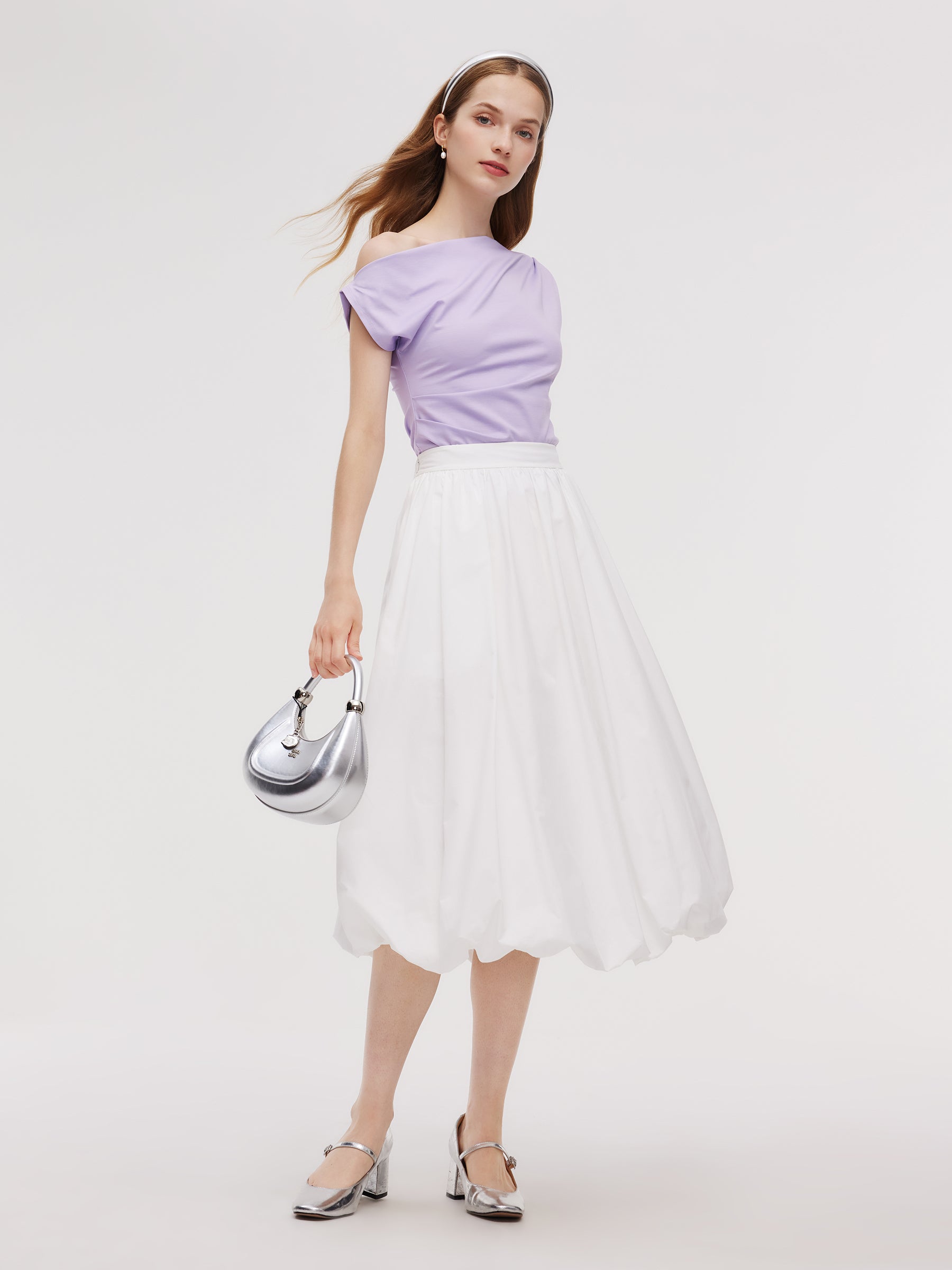 100% Cotton Bubble Hem Women Skirt GOELIA