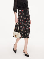 16MM Mulberry Silk Floral Print Women Skirt GOELIA