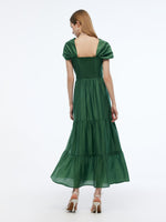 Tencel Blend Convertible Neckline Women Maxi Dress GOELIA