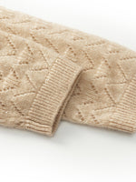 Beige Cashmere Sequins Women Sweater GOELIA