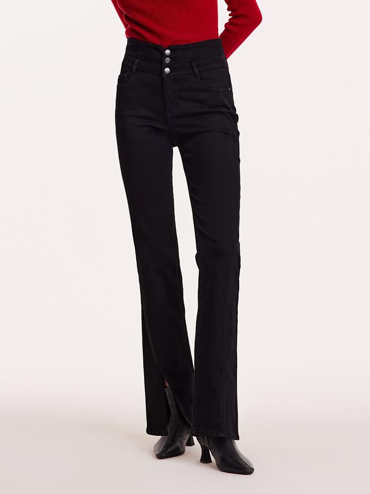 High-Waisted Slight Flared Women Pants GOELIA